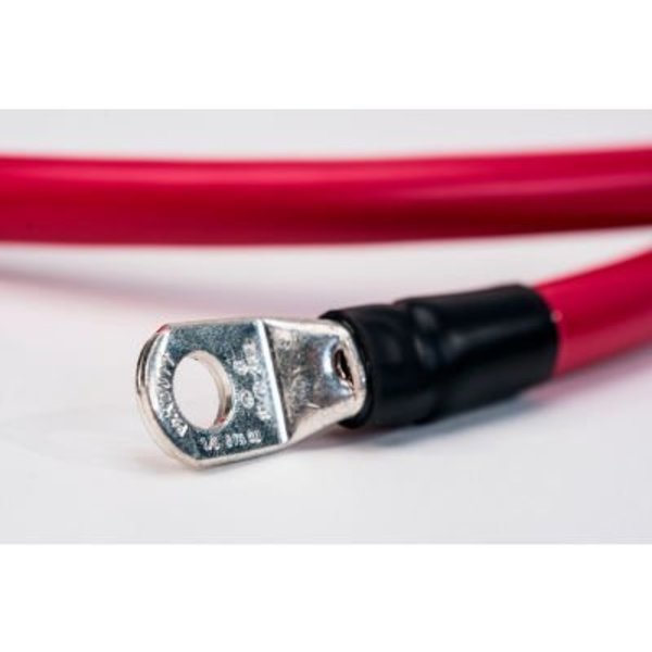 Inverters R Us Spartan Power Single Battery Cable with 5/16" Ring Terminals, 4/0 AWG, 3 ft, Red SINGLERED4/0AWG3FT56